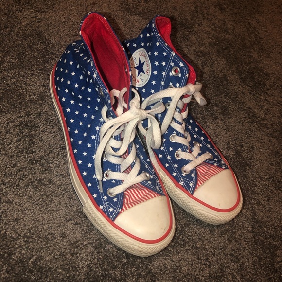 red white blue converse